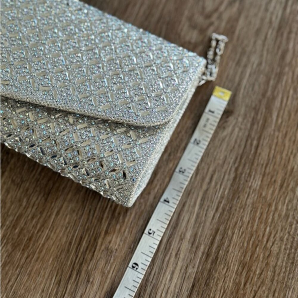 Silver clutch with rhinestones - Picture 7 of 9